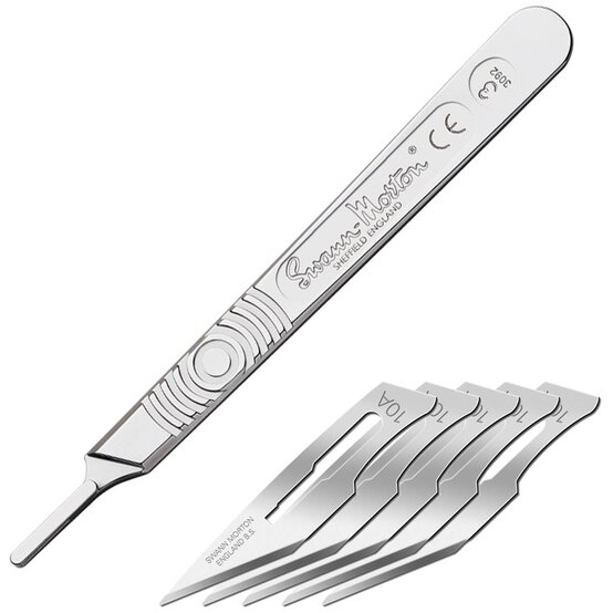 Swann-Morton No. 3 Handle and No. 10A Blades Set image number 1