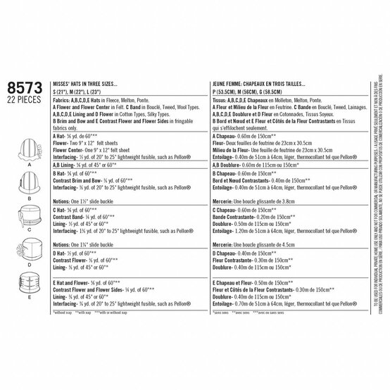 Simplicity Flapper Hats Sewing Pattern 8573 image number 3