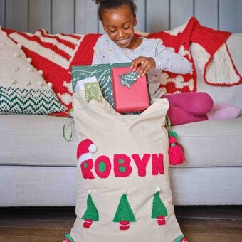 How to Make a Punch Needle Christmas Present Sack