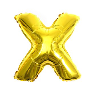 Gold Foil Letter X Balloon