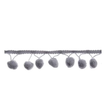 Grey 20mm Pom Pom Trim by the Metre