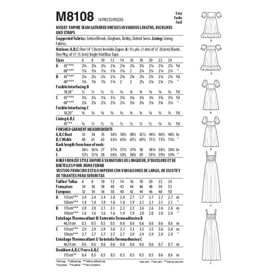 McCall&rsquo;s Raven Dress Sewing Pattern M8108 (6-14) image number 2