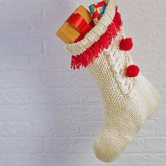 Cable Knit Christmas Stocking Pattern