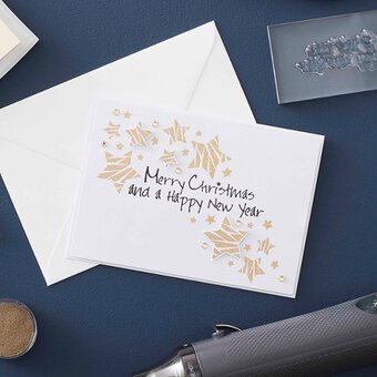 How to Make a Heat Embossed Star Christmas Card