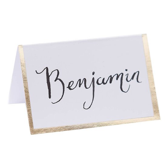 Ginger Ray Gold Foiled Border Place Cards 10 Pack image number 1