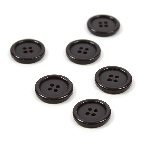 Hemline Brown Basic Jacket Button 6 Pack image number 1