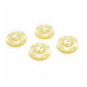 Hemline Yellow Basic Scalloped Edge Button 4 Pack image number 1
