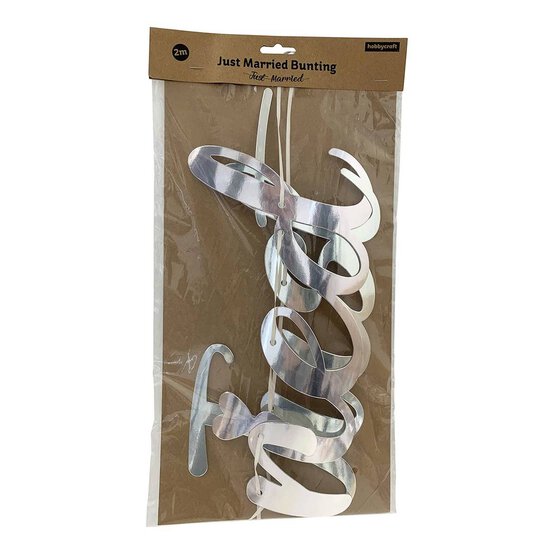 Silver Just Married Bunting 2m image number 2