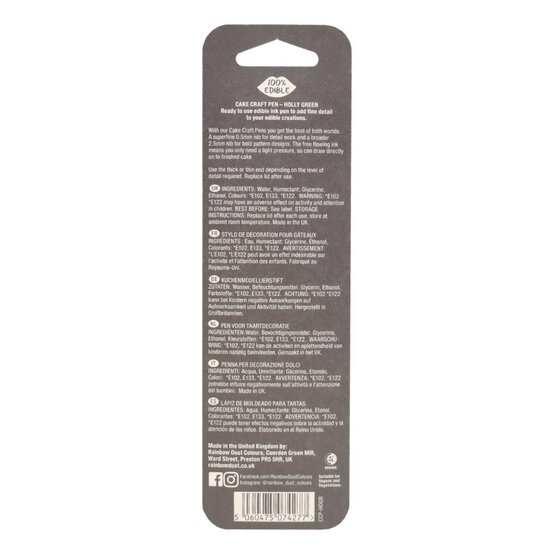 Rainbow Dust Holly Green Double-Ended Edible Food Pen image number 2