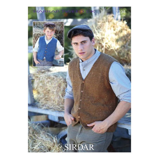 Sirdar Harrap Tweed Waistcoats Digital Pattern 7394 image number 1