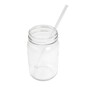 Blue Glass Drinking Jar with a Straw image number 3