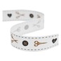 Gold and Grey Buttons and Scissors Satin Ribbon 16mm x 4m image number 1
