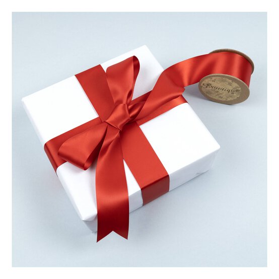 Red Double-Faced Satin Ribbon 36mm x 5m image number 3