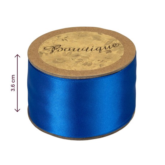 Royal Blue Double-Faced Satin Ribbon 36mm x 5m image number 4