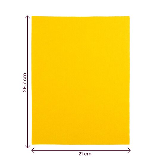 Yellow Polyester Felt Sheet A4 image number 4