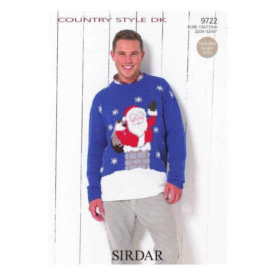 Sirdar Country Style DK Santa Claus Christmas Jumper Digital Pattern 9722 image number 1
