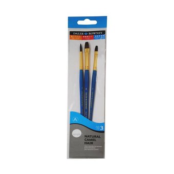 Daler-Rowney Natural Camel Hair Brushes 3 Pack