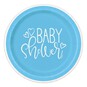 Small Blue Hearts Baby Shower Paper Plates 8 Pack image number 1