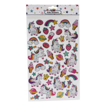 Large Unicorn and Ice Cream Laser Stickers Set
