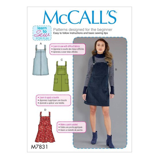 McCall&rsquo;s Pinafore Dress Sewing Pattern M7831 (12-20) image number 1