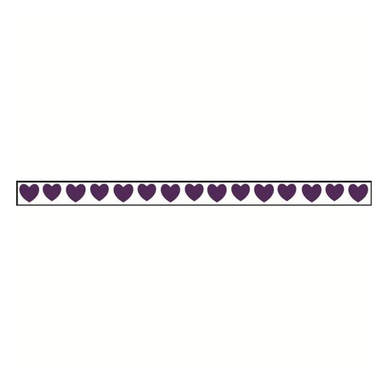 Purple Hearts Satin Ribbon 6mm x 4m image number 1