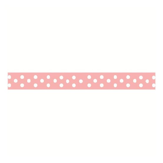 Baby Pink Polka Dot Grosgrain Ribbon 9mm x 5m image number 1