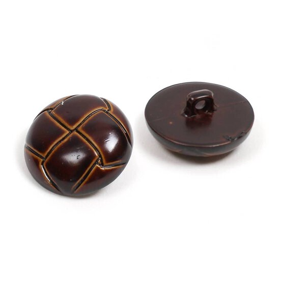 Hemline Brown Novelty Round Shank Button 2 Pack image number 1