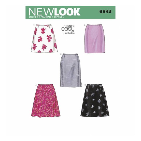 New Look Women&rsquo;s Skirt Sewing Pattern 6843 image number 1