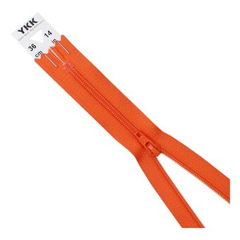 YKK Orange Dress and Skirt Zip 36cm