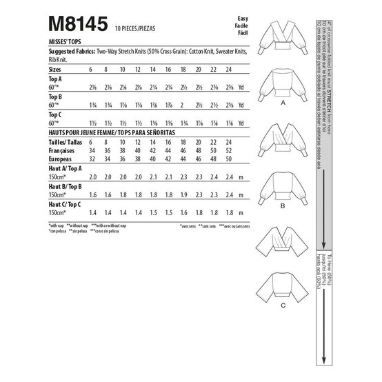 McCall&rsquo;s Beverley Tops Sewing Pattern M8145 (16-24) image number 2