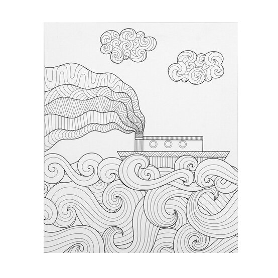Boat Colour-in Canvas image number 1