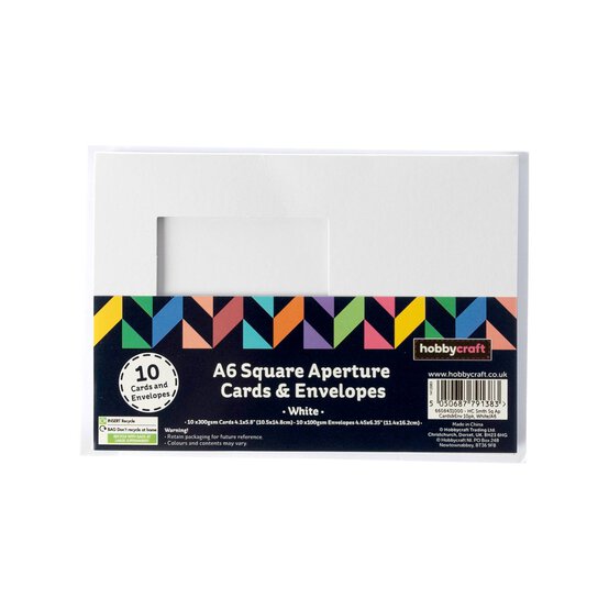 White Square Aperture Cards  A6 10 Pack image number 4