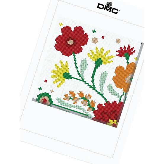 FREE PATTERN DMC Mixed Floral Tile Cross Stitch 0189 image number 6