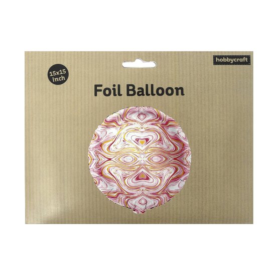 Large Pink Marble Foil Heart Balloon image number 3