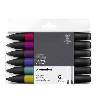 Winsor & Newton Rich Tone Promarkers 6 Pack