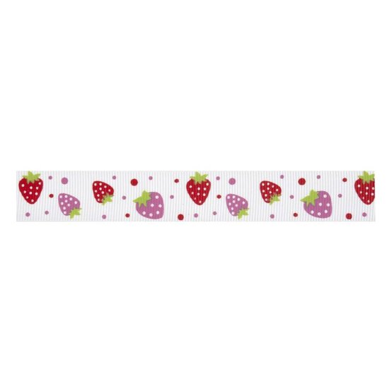 Strawberry Cotton Ribbon 20mm x 5m image number 1
