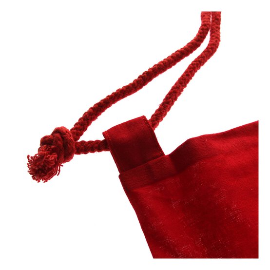 Red Cotton Drawstring Bag image number 4
