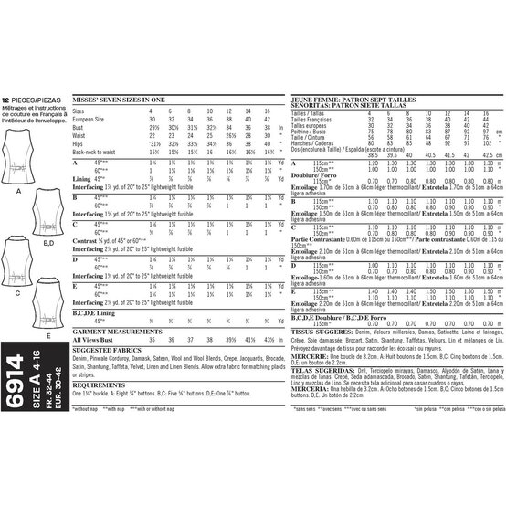 New Look Women's Vest Sewing Pattern 6914 image number 3