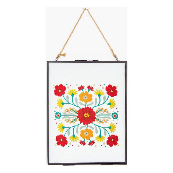 FREE PATTERN DMC Mixed Floral Tile Cross Stitch 0189 image number 2