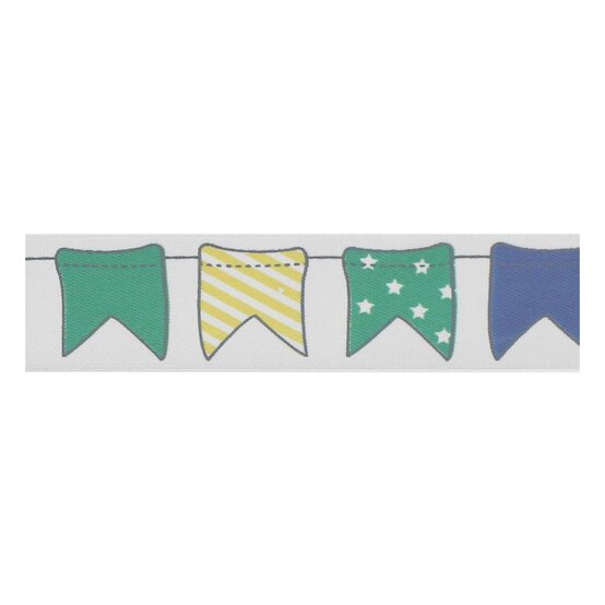 Blue Bunting Satin Ribbon 16mm x 4m image number 2