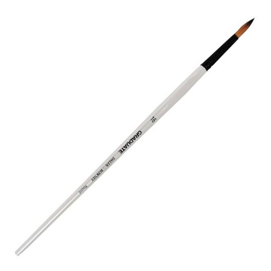 Daler-Rowney Long Handle Synthetic Round Graduate Brush Size 16 White image number 1