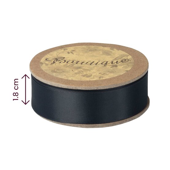 Black Double-Faced Satin Ribbon 18mm x 5m image number 4