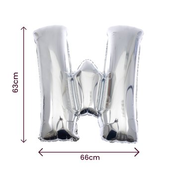 Extra Large Silver Foil Letter W Balloon