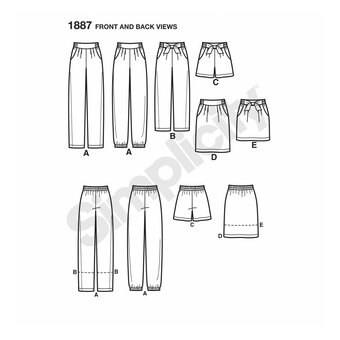 Simplicity Trousers and Skirt Sewing Pattern 1887 (8-16)
