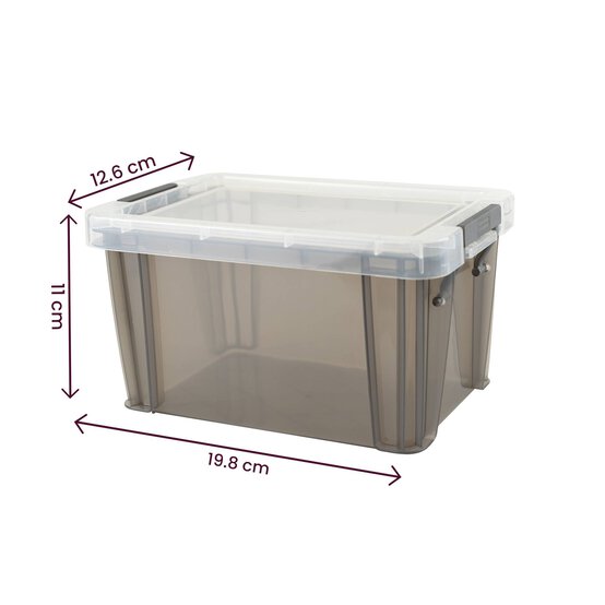 Whitefurze Allstore 1.7 Litre Transparent Grey Storage Box  image number 4