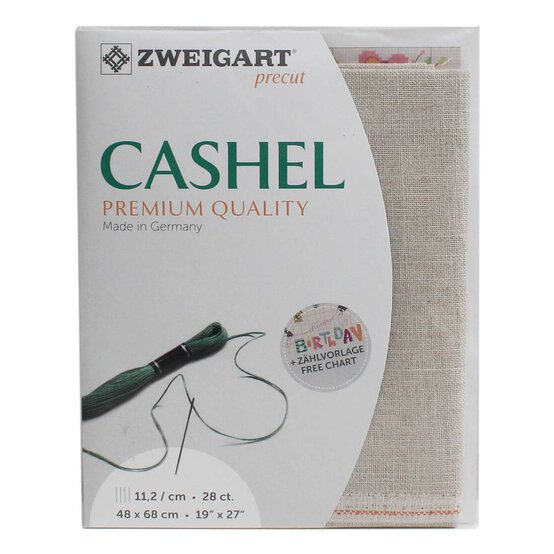 Zweigart Precut 28 Count Natural Cashel 48cm x 68cm image number 1