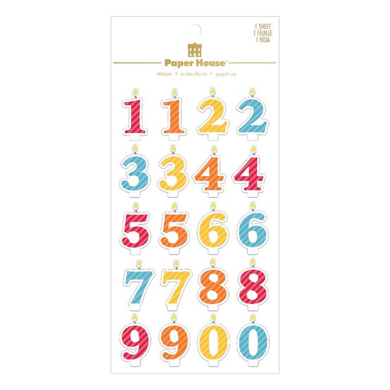 Paper House Candle Puffy Stickers 20 Pieces image number 1