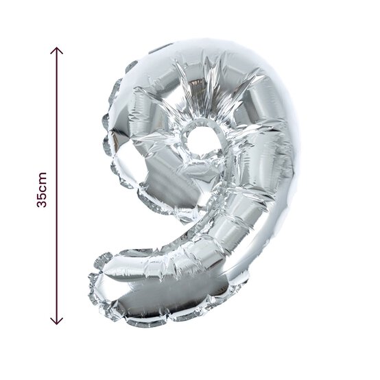 Silver Foil Number 9 Balloon image number 2