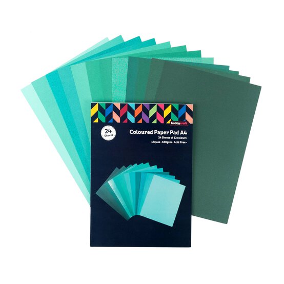 Aqua Coloured Paper Pad A4 24 Pack image number 1