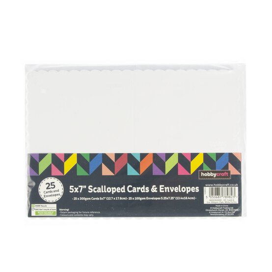 White Scalloped Cards  5 x 7 Inches 25 Pack image number 5